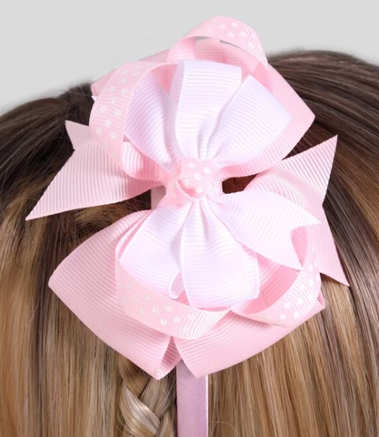 Pink Large Double Bow Headband
