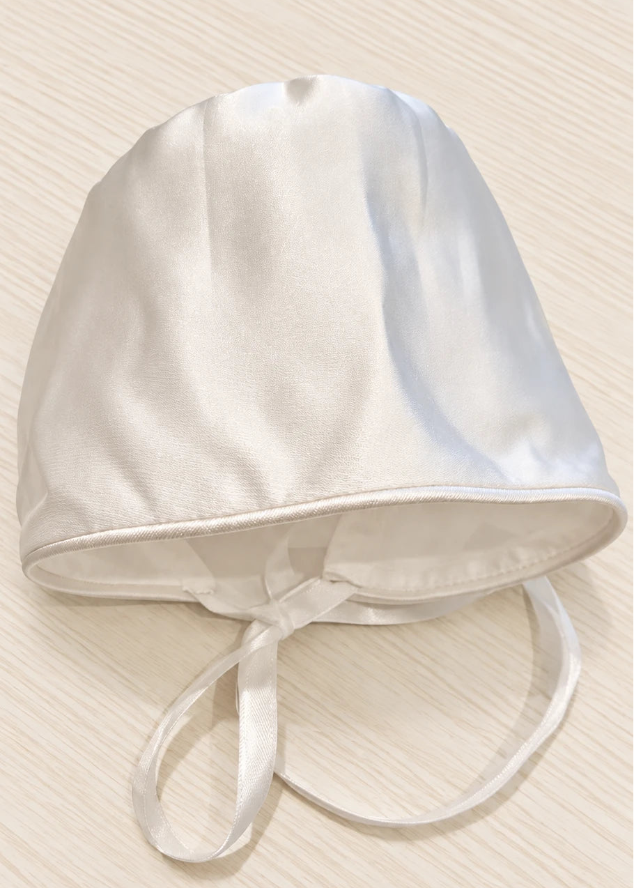 Baby Boy Christening Outfit  -  Satin Romper Set