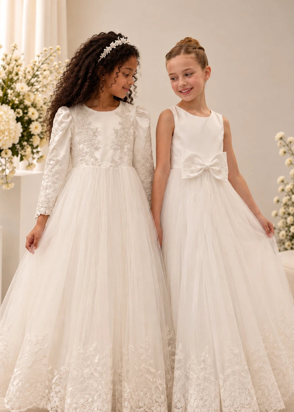 Elsie Holy Communion Dress - Lace Tulle Dress