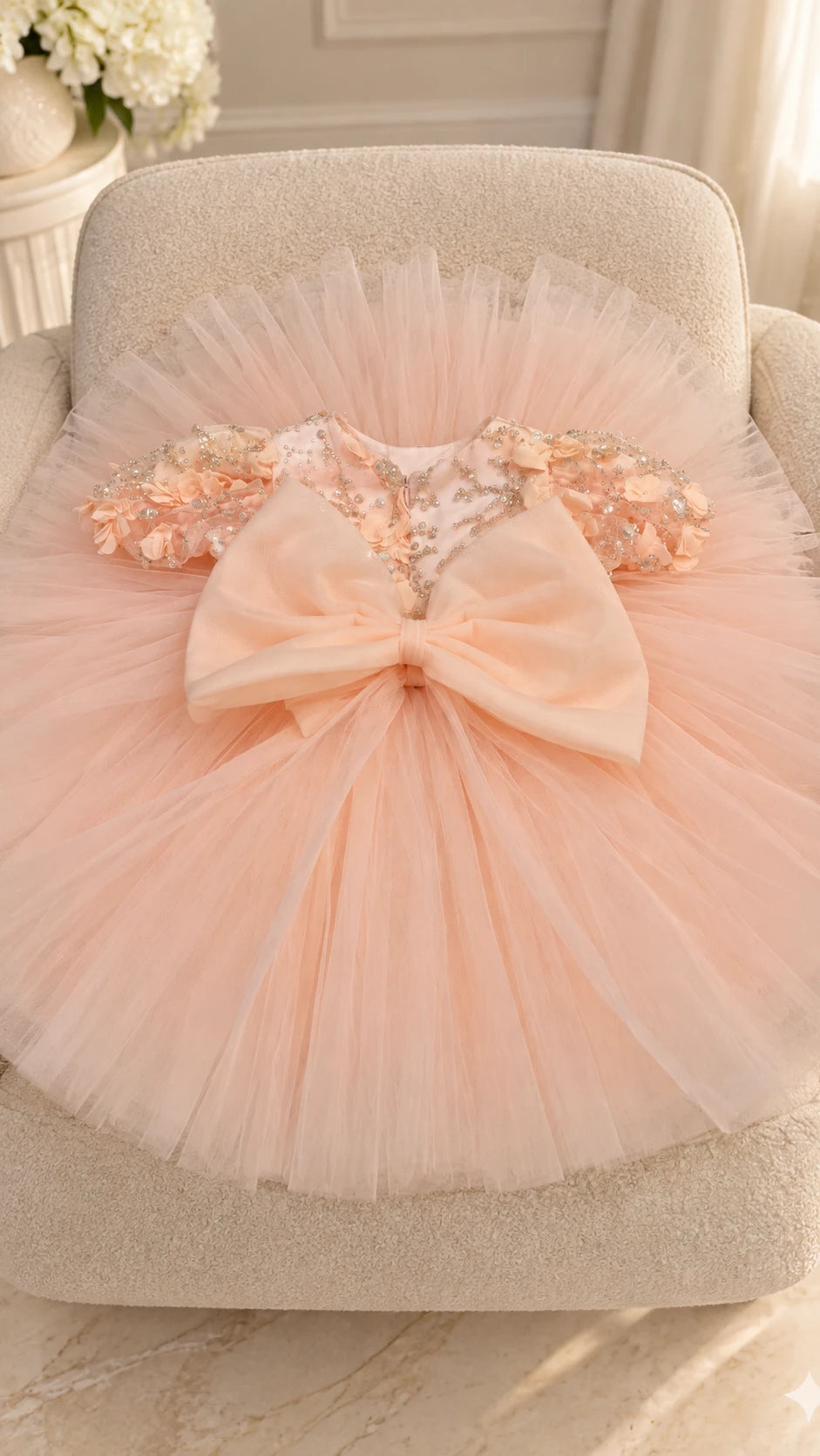 First Birthday Dress - Peach Dress