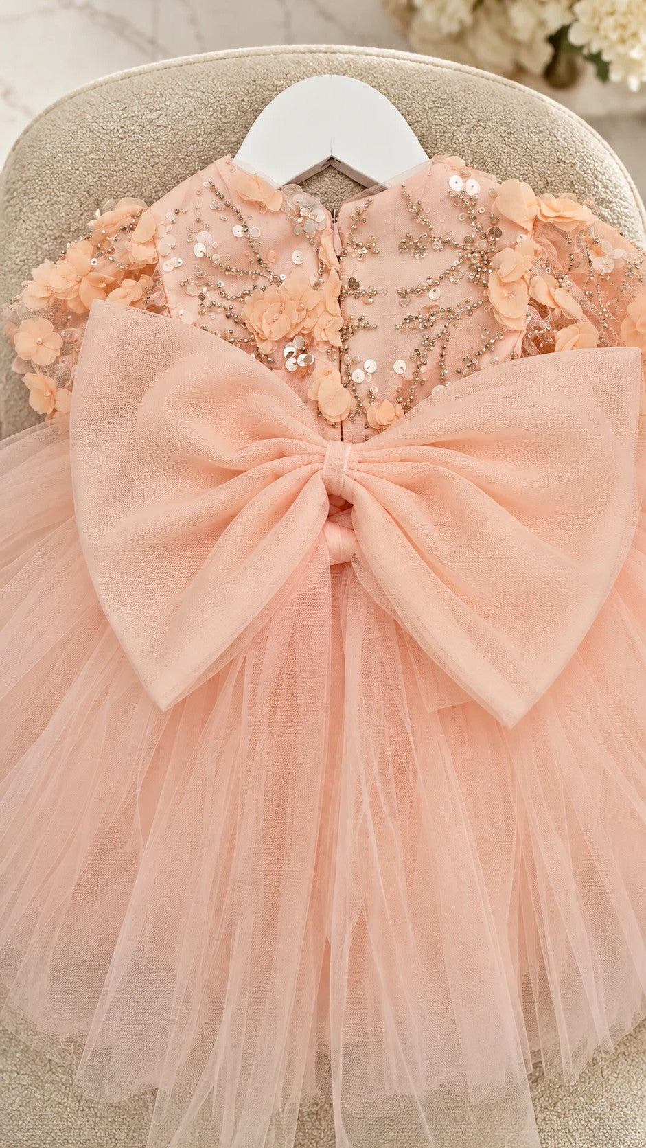 First Birthday Dress - Peach Dress