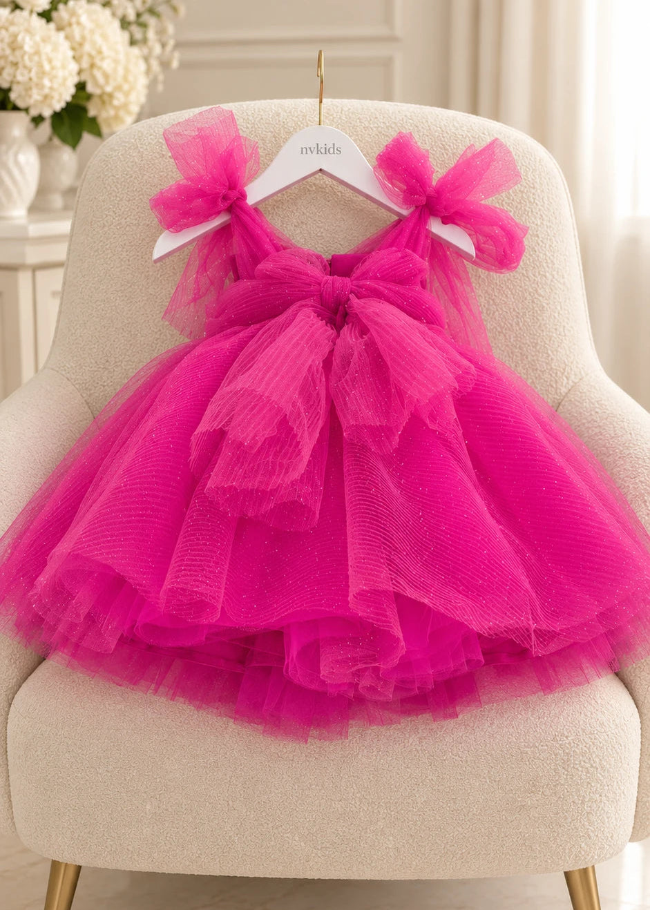 Baby Girl First Birthday Dress - Fuchsia Pink