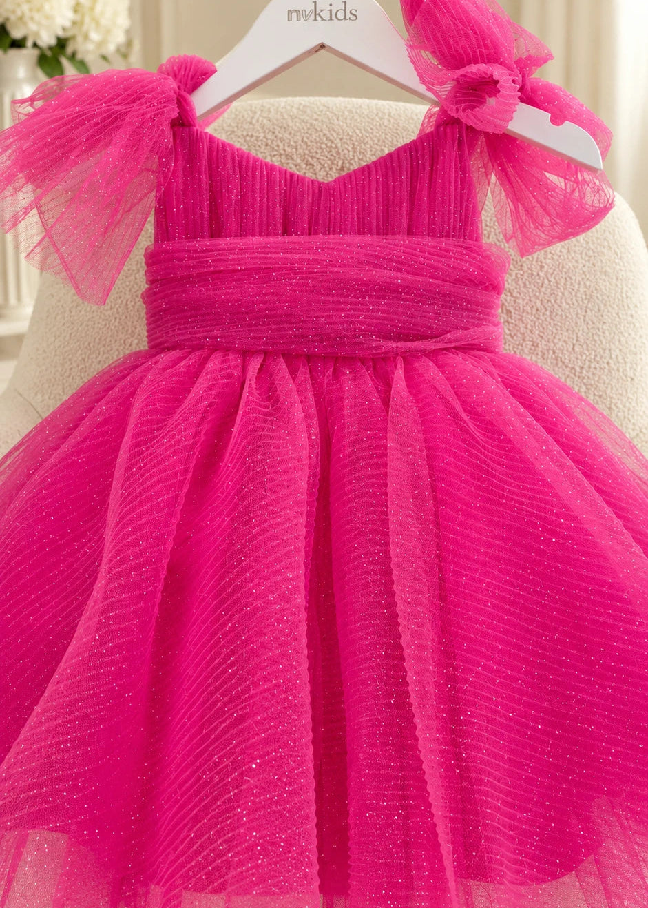 Baby Girl First Birthday Dress - Fuchsia Pink