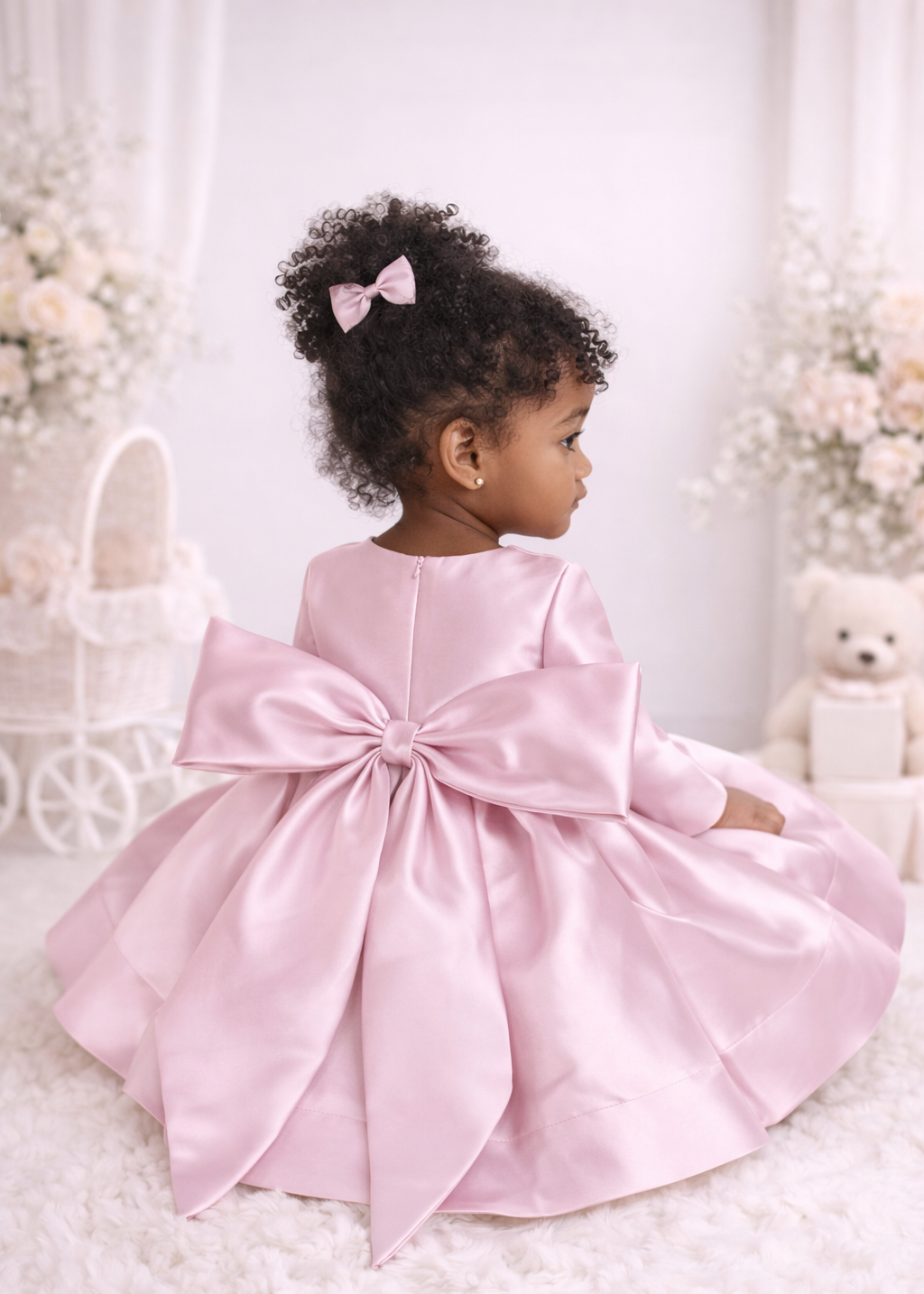 Baby Girl First Birthday Dress - Pink Dress With Jacket