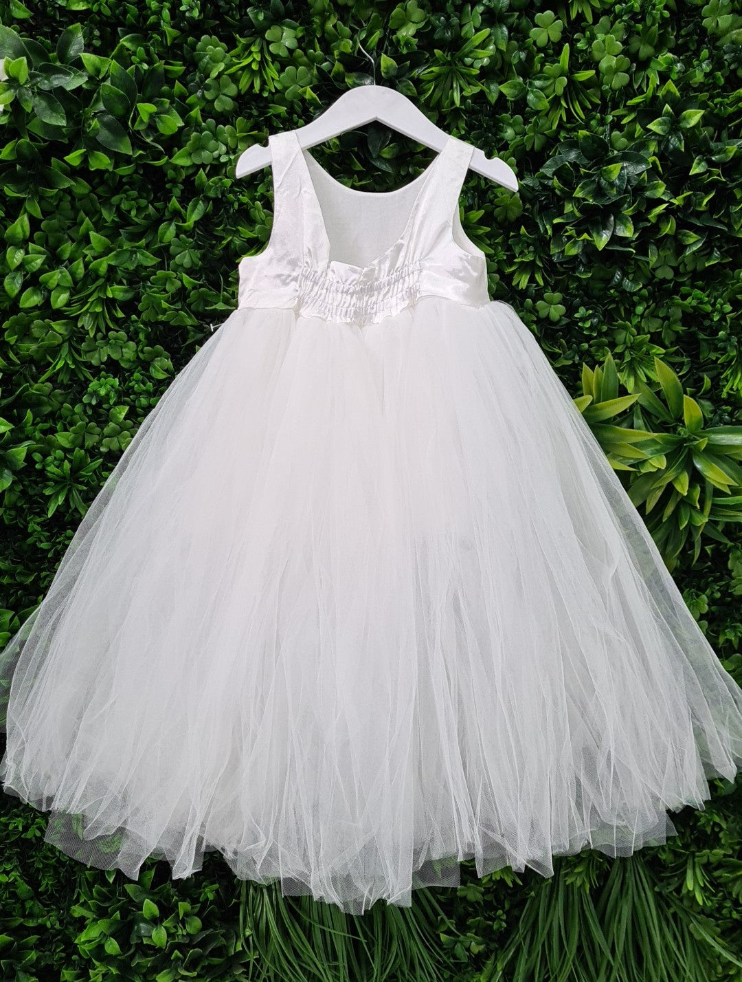 Ivory Flower Girl Puffy Dress - Full Length