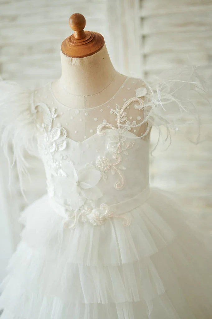 Flower Girl Dress - Luxury Handmade Ruffle Layers