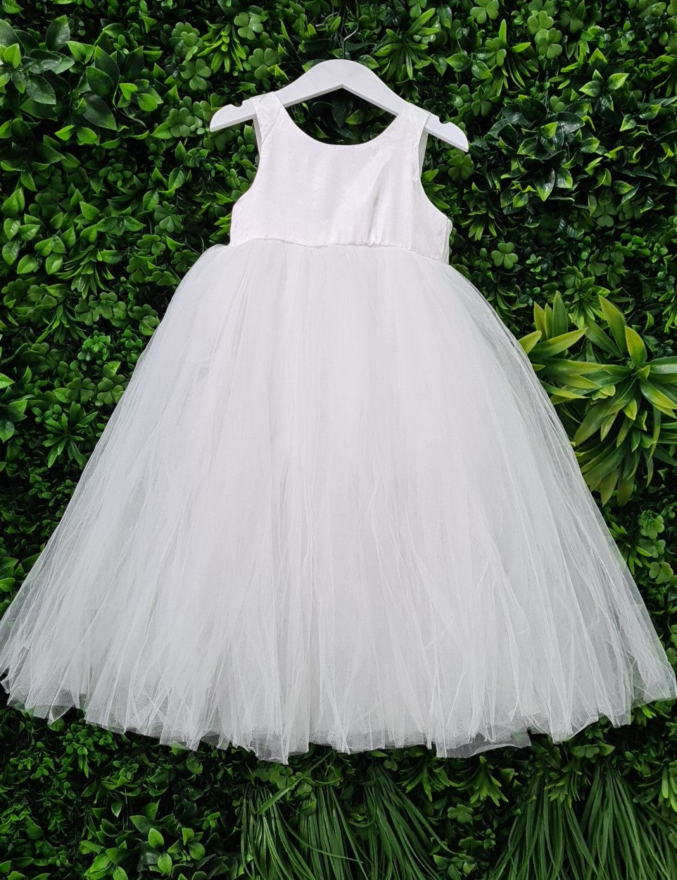 Ivory Flower Girl Puffy Dress - Full Length