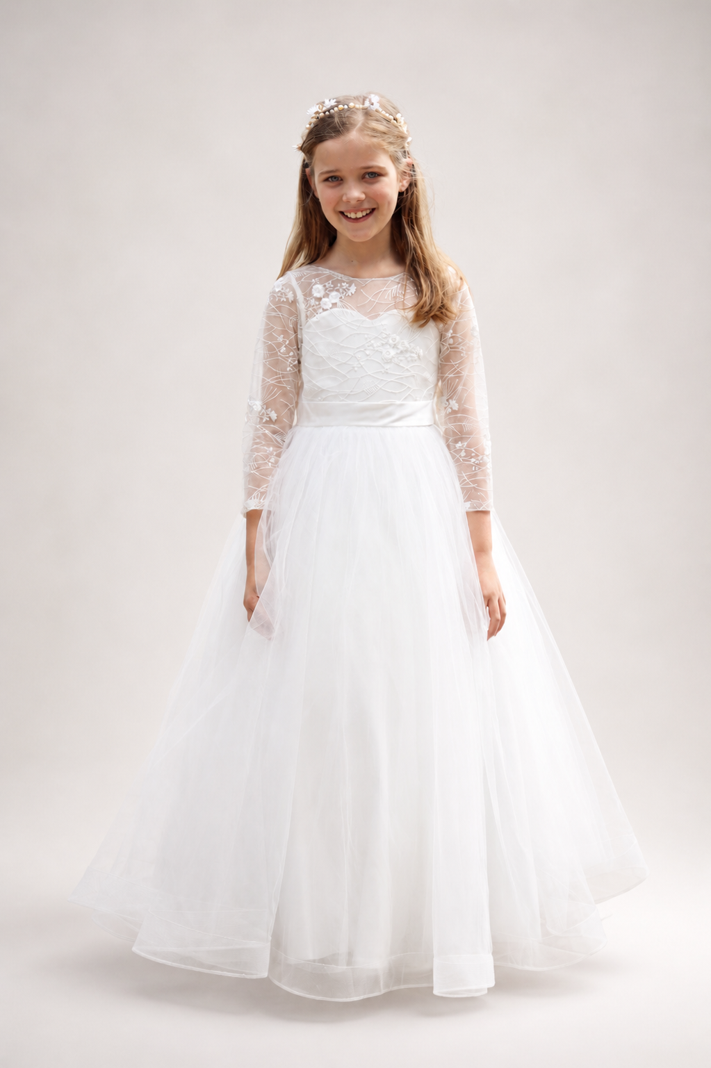 Skye Luxury Holy Communion Dress - Full Sleeve Dress