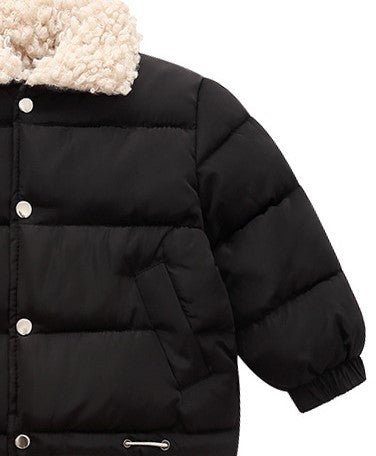 Black Winter Warm Puffer Jacket