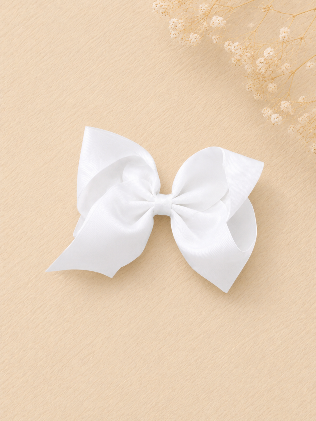 Girls Extra Large White Bow Head Clip